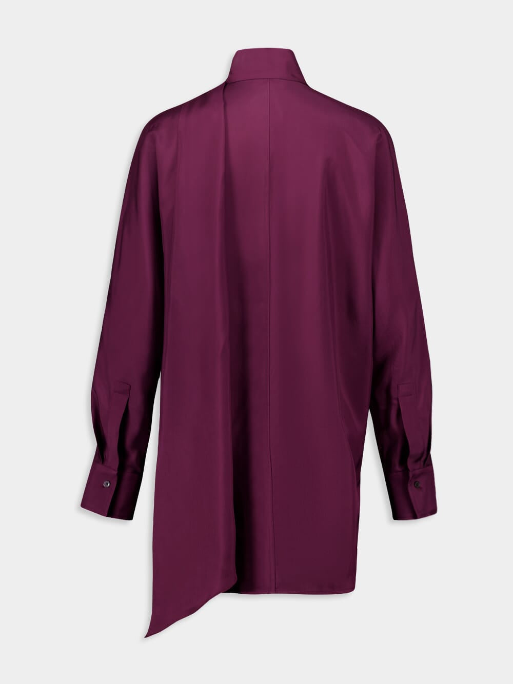 Oxblood Viscose Twill Long-Sleeve Shirt