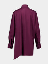 Ferragamo Oxblood Viscose Twill Long-Sleeve Shirt