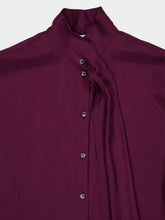 Ferragamo Oxblood Viscose Twill Long-Sleeve Shirt