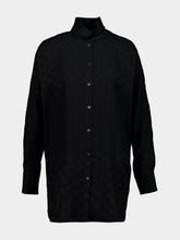 Ferragamo Black Silk Blouse with Sash Collar