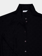 Ferragamo Black Silk Blouse with Sash Collar