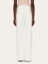 Ferragamo White Fringe Detail Jeans