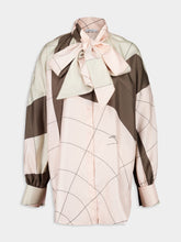 Ferragamo Powder Pink and Cement Silk Shirt