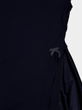 Ferragamo Navy Asymmetric Draped Dress