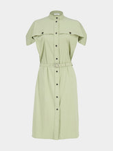 Ferragamo Burnt Sage Poplin Shirt Dress