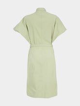 Ferragamo Burnt Sage Poplin Shirt Dress