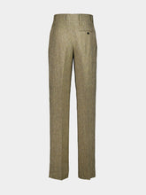 Ferragamo Beige Tailored Linen Trousers