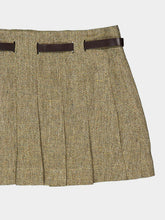 Ferragamo Beige Linen Mini Skirt with Gancini Belt