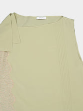 Ferragamo Burnt Sage Silk Lace Insert Top