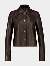 Ferragamo Espresso Boxy Nubuck Leather Jacket