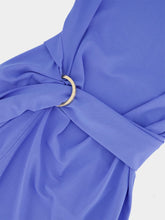 Ferragamo Blue Draped Viscose Mini Dress
