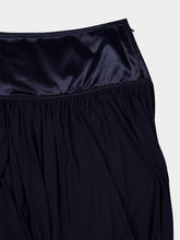 Ferragamo Dark Blue Draped Midi Viscose Skirt