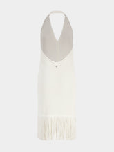 Ferragamo Mascarpone White Fringed Knit Dress