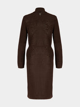 Ferragamo Espresso Brown Knitted Shirt Dress