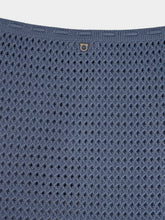 Ferragamo Light Denim Open Weave Knit Skirt