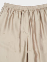 Ferragamo Safari Beige Straight-Leg Silk Trousers