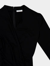 Ferragamo Black Gathered Waist Viscose Midi Dress