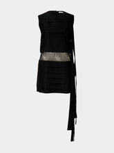 Ferragamo Black Silk Mini Dress with Lace Detail