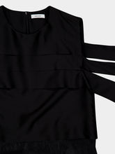 Ferragamo Black Silk Mini Dress with Lace Detail