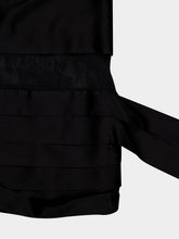 Ferragamo Black Silk Mini Dress with Lace Detail