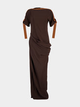 Ferragamo Espresso Brown Long Viscose Dress