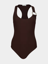 Ferragamo Espresso Gancini One-Piece Swimsuit