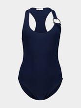 Ferragamo Navy Gancini One-Piece Swimsuit