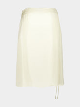 Ferragamo Parchment Satin Midi Skirt with String Ties