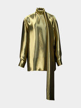 Ferragamo Gold Liquid Lamé Blouse