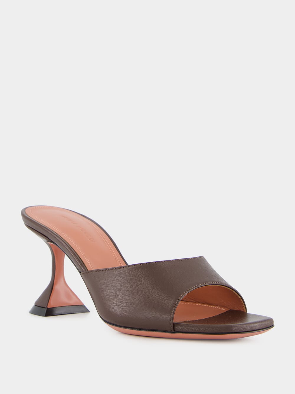 Lupita Nappa Heeled Mules in Coffee