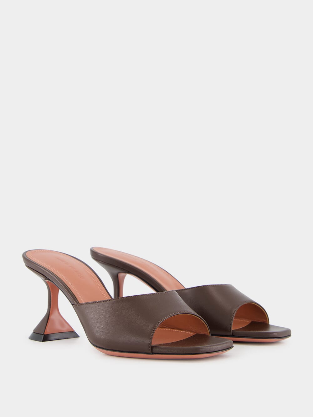 Lupita Nappa Heeled Mules in Coffee