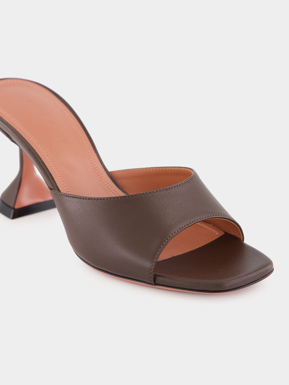 Lupita Nappa Heeled Mules in Coffee