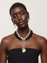 Lizzie Fortunato Milano Pearl and Black Horn Beaded Necklace