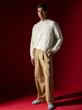 Off-White Cream 3D Stitch Arrow Wool Jumper