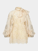 Zimmermann Light Tea Illustration Lace Blouse