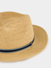 Borsalino Natural Turquoise Argentina Fine Raffia Crochet Hat
