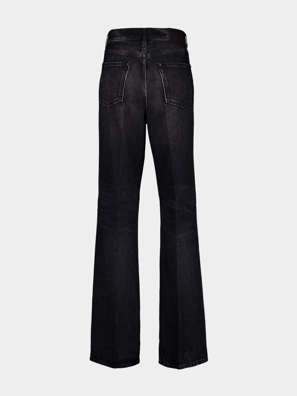 Black Stone-Washed Jeans