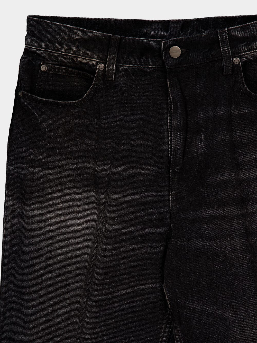 Black Stone-Washed Jeans