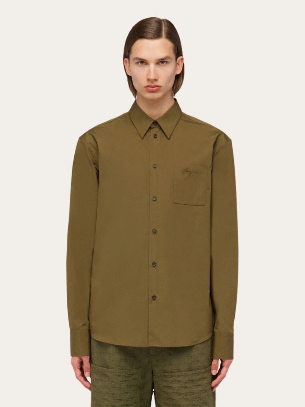 Olive Green Cotton Shirt