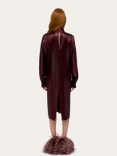 Ferragamo Burgundy Satin High Neck Dress