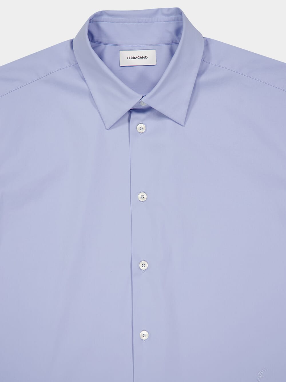 Light Blue Stretch Cotton Poplin Shirt