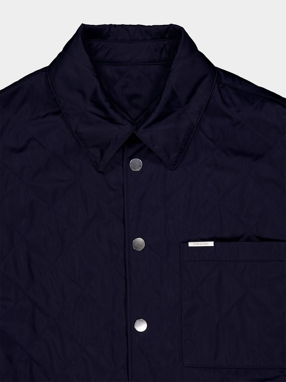 Navy Quilted Nylon Jacket