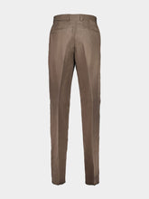 Ferragamo Brown Straight-Fit Pleated Trousers