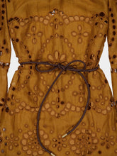 Zimmermann Tan Pop Embroidered Midi Dress