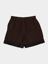 Ferragamo Espresso Silk Monogram Bermuda Shorts