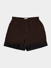 Ferragamo Espresso Silk Monogram Bermuda Shorts