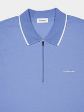 Ferragamo Bluette Cotton Polo with Zip Detail