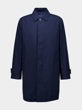 Ferragamo Navy Blue Cotton Car Coat