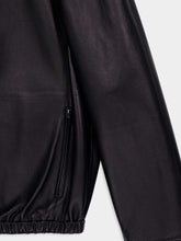 Ferragamo Black Deerskin Bomber Jacket