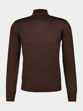 Ferragamo Espresso Brown Wool Turtleneck Jumper